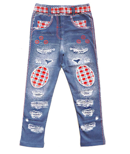 Riot hypocrisy pale Colanti fete stil Jeans cu petice rosii COD HF03 - bebic.ro